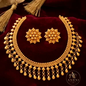 Royal Craftsman Floral Gold-Polished Necklace Set