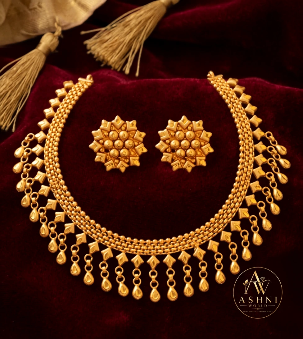 Royal Craftsman Floral Gold-Polished Necklace Set
