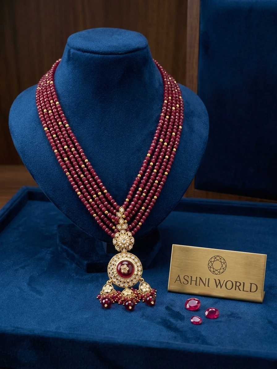 The Royal Crimson Kundan & Ruby Gemstone Haar
