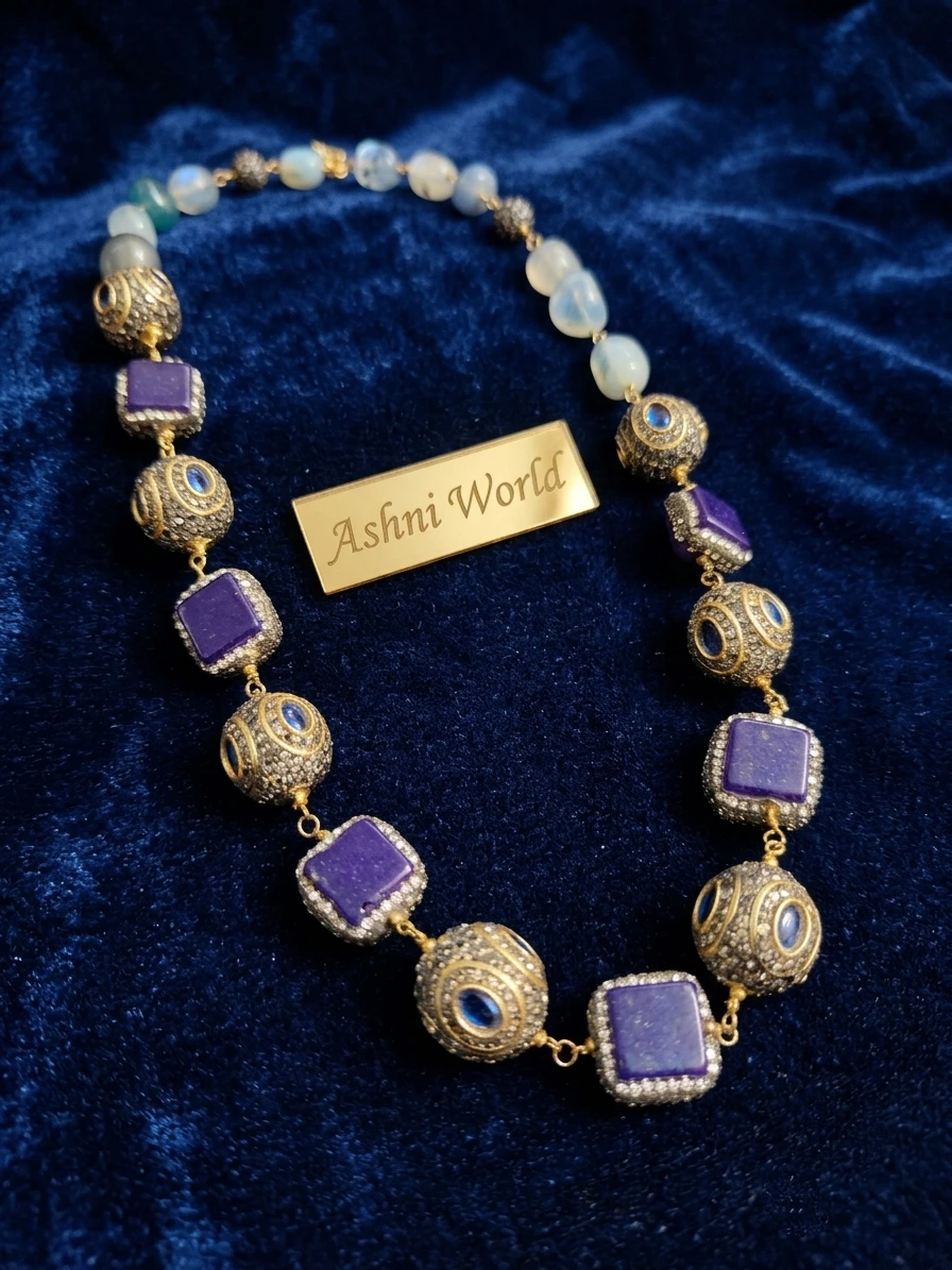 ​The Sapphire Empress Lapis and Diamond Heritage Mala