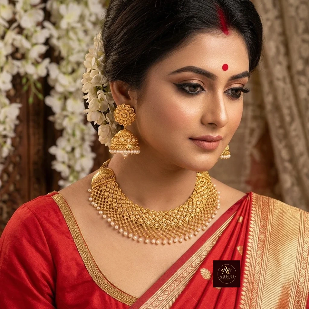 Royal Heritage Gold-Plated Choker & Jhumka Set