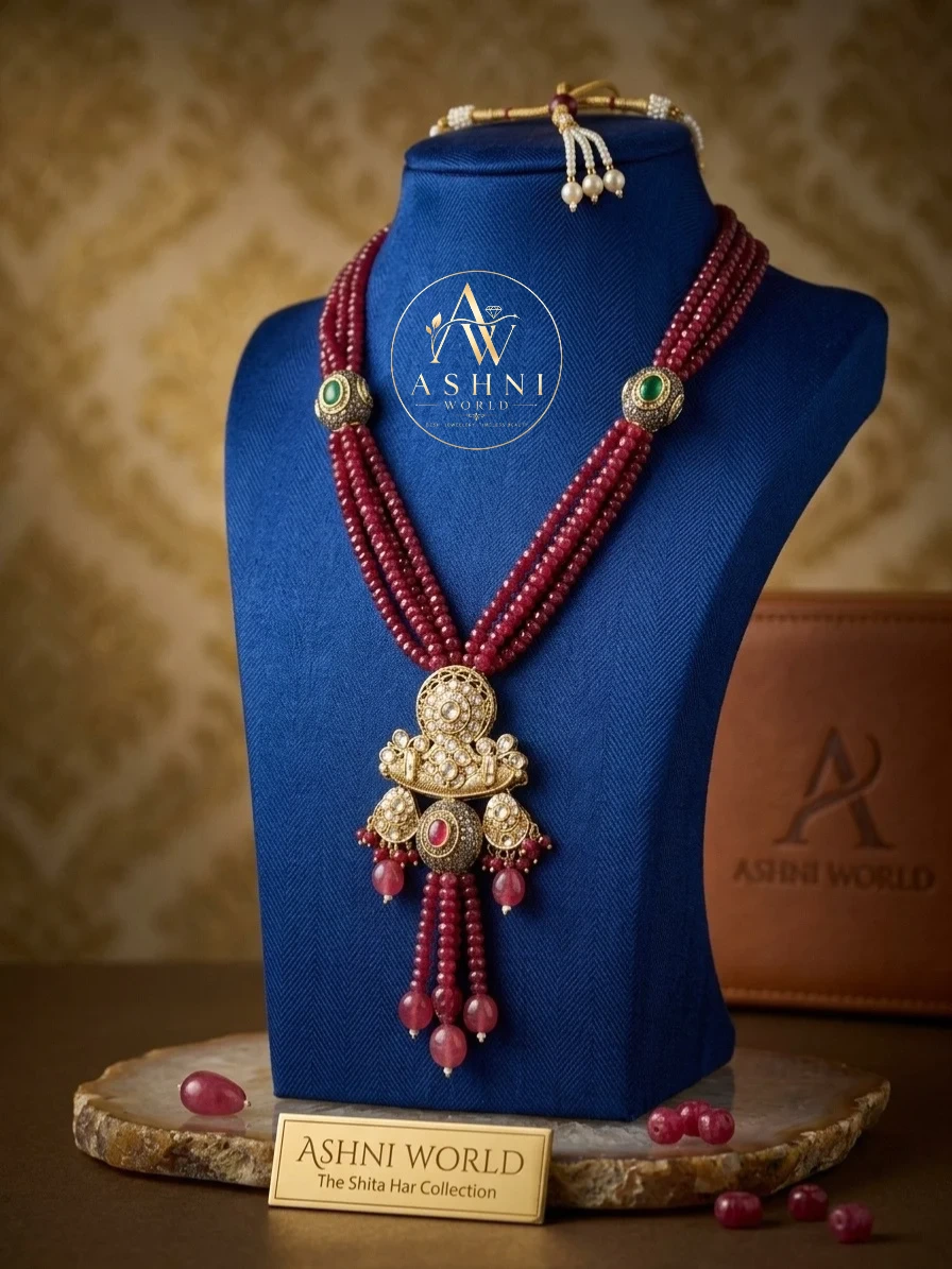 The Signature Multi-Strand Ruby and Polki Shita Haar