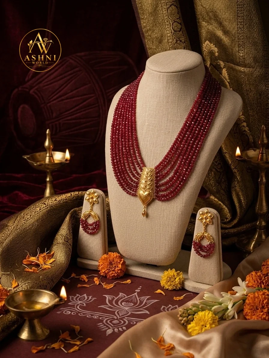 The Rajkanya Ruby Shitahar Set