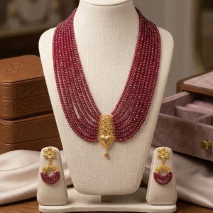 The Rajkanya Ruby Shitahar Set
