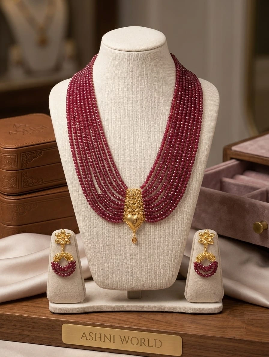 The Rajkanya Ruby Shitahar Set