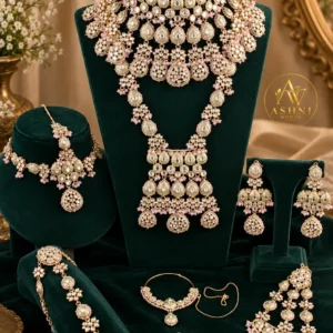 Pink Mint Royal Kundan Bridal Jewellery Set