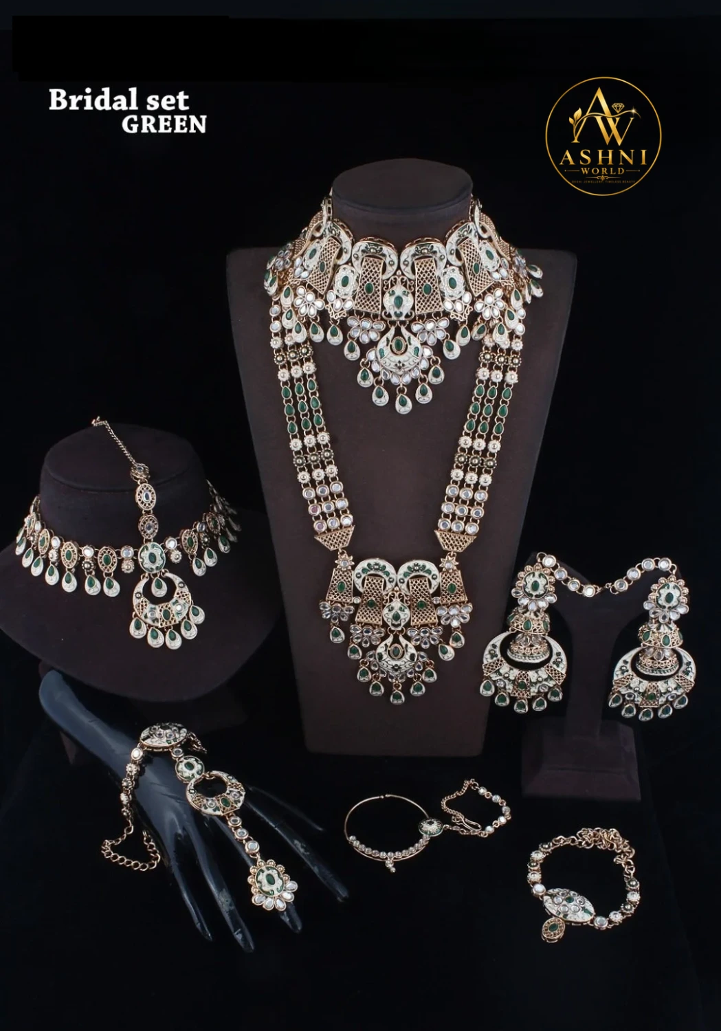 Emerald Royale — Green Bridal Jewellery Set