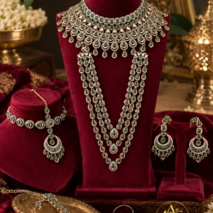 Green Emerald Royale Bridal Jewellery Set