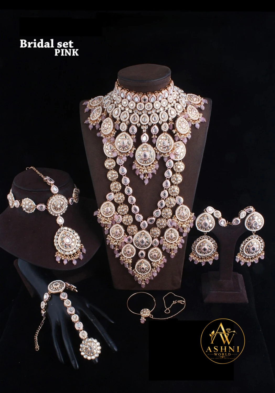 Royal Pink Kundan Bridal Jewellery Set