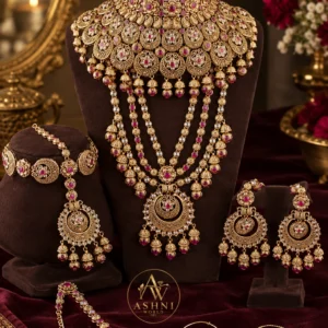 Royal Ruby Antique Gold Bridal Jewellery Set